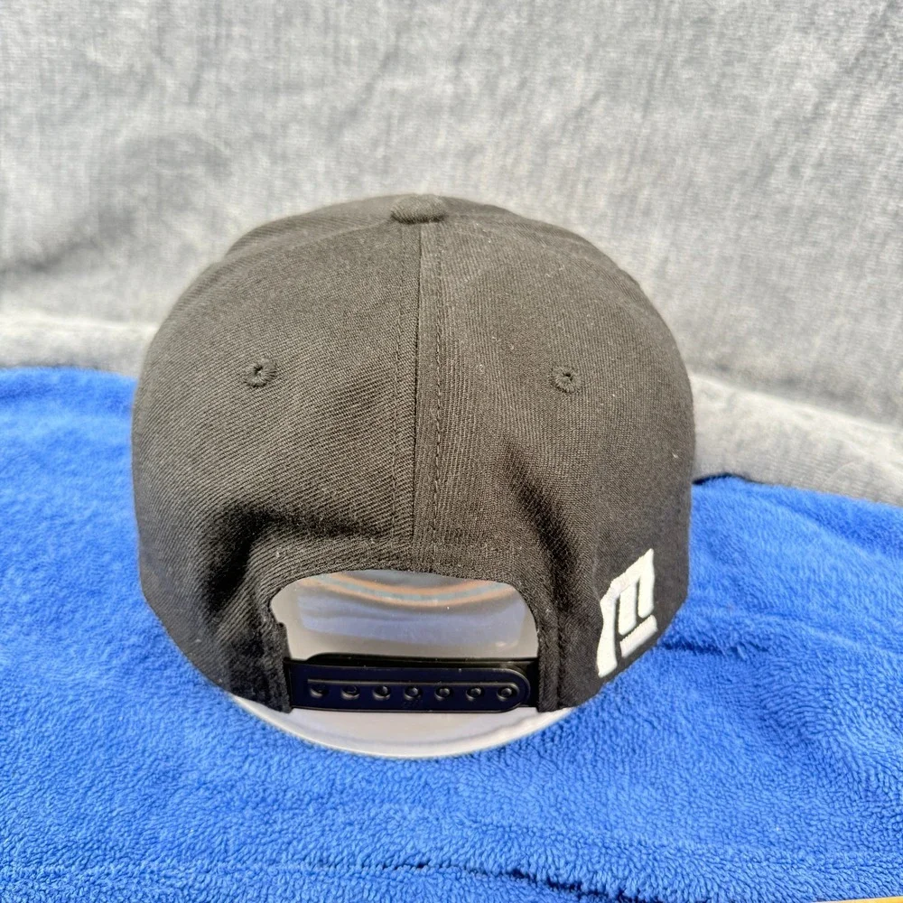 DJ Mackie Hat Black White Embroidered Logo Yupoong Classics Snapback Cap